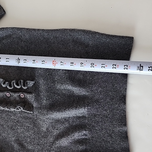 Aqua Cashmere short sleeve sweater with ruffle, sz XS - Picture 8 of 8